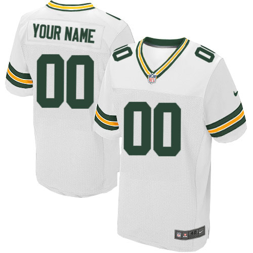 Nike Green Bay Packers Customized White Custom Elite Mens NFL Jersey