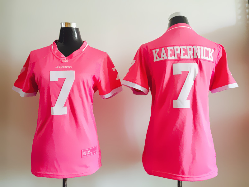 Womens NFL San Francisco 49ers #7 Kaepernick Pink Bubble Gum Jersey