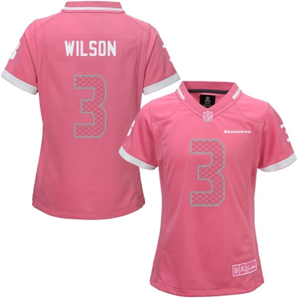Womens NFL Seattle Seahawks #3 Wilson Pink Bubble Gum Jersey