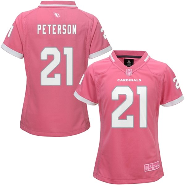 Womens NFL Arizona Cardinals #21 Peterson Pink Bubble Gum Jersey