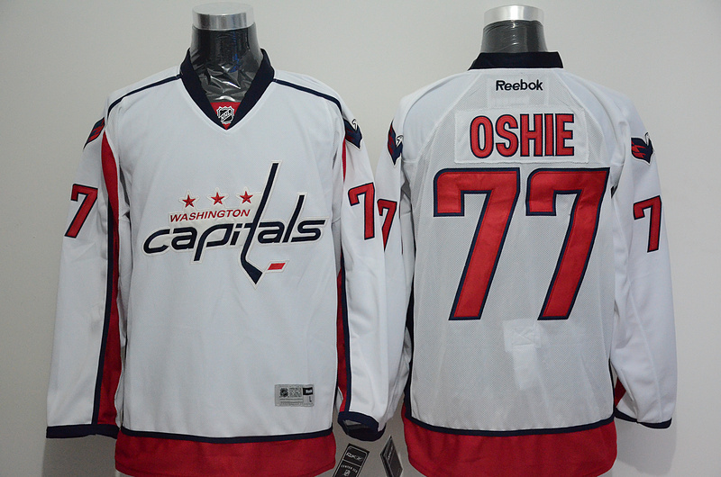 NHL Washington Capitals #77 Oshie White Jersey with C Patch