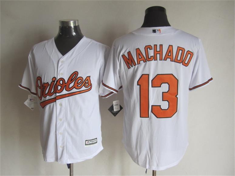 MLB Jerseys Baltimore Orioles #13 Machado White Majestic Jersey