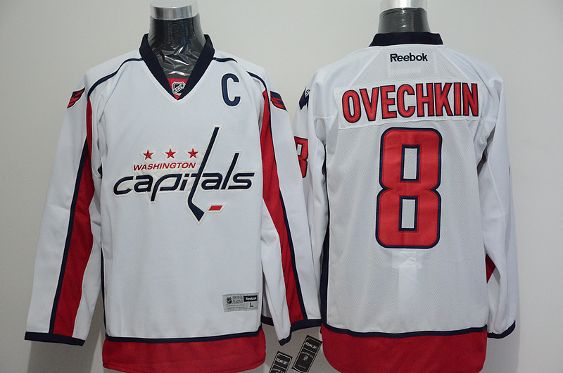 NHL Washington Capitals #8 Ovechkin White Jersey with C Patch