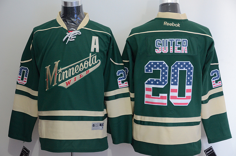 NHL Minnesota Wild #20 Suter Green Jersey with A Patch