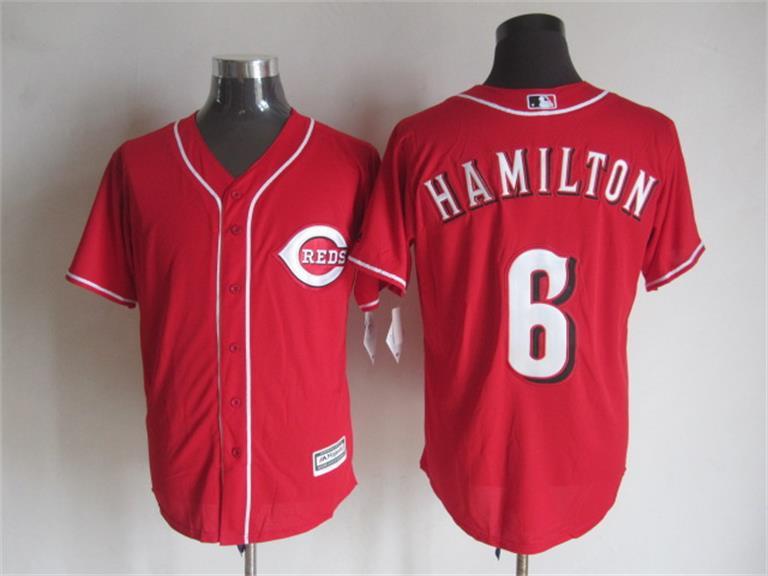 MLB Cincinnati Reds #6 Hamilton Red Majestic Jersey