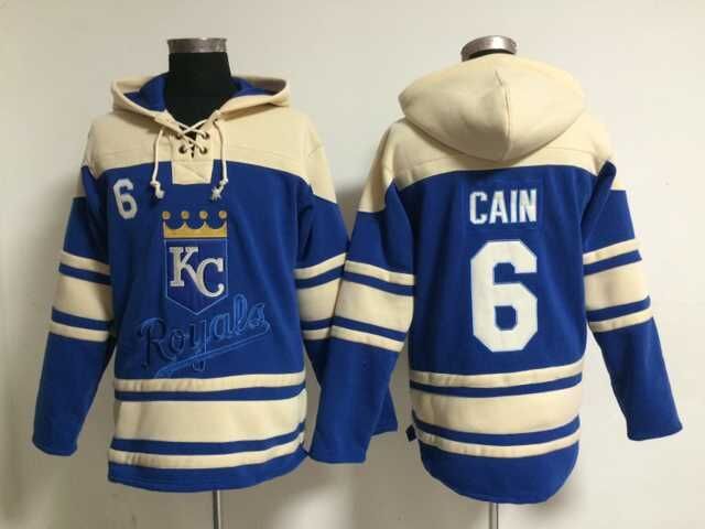 MLB Kansas City Royals #6 Cain Blue Hoodie