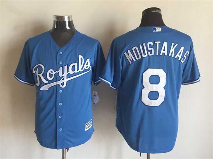 MLB Kansas City Roylas #8 Moustakas Blue Majestic Jersey