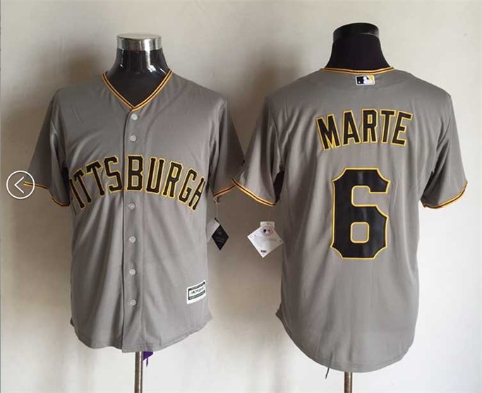 MLB Pittsburgh Pirates #6 Marte Grey Majestic Jersey