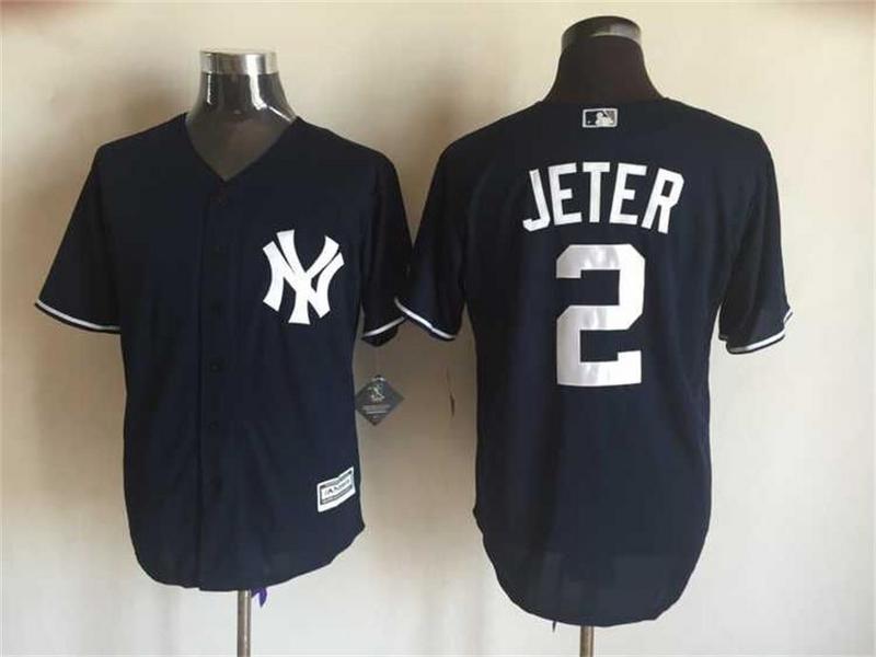 MLB New York Yankees #2 Jeter D.Blue Majestic Jersey