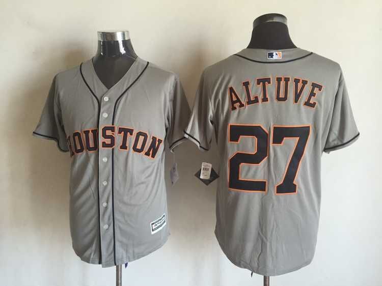 MLB Houston Astros #27 Altuve Grey Majestic Jersey