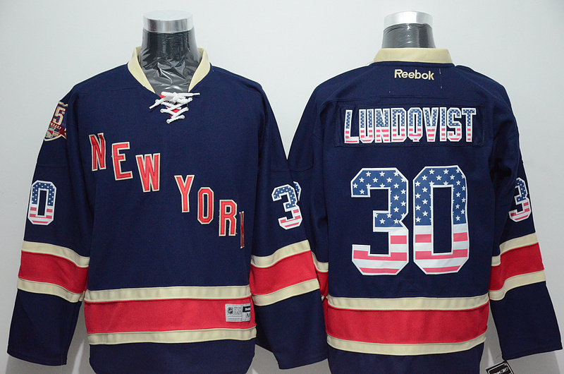 NHL New York Rangers #30 Lundqvist D.Blue USA Flag Jersey