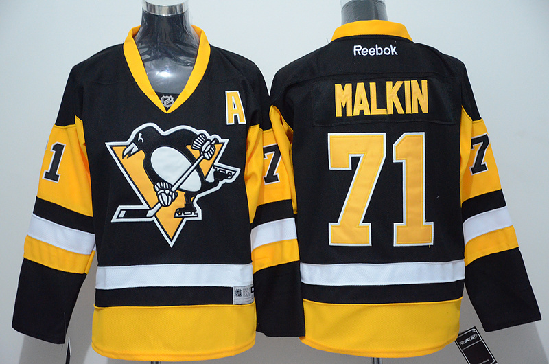 NHL NHL Pittsburgh Penguins #71 Malkin Black Jersey