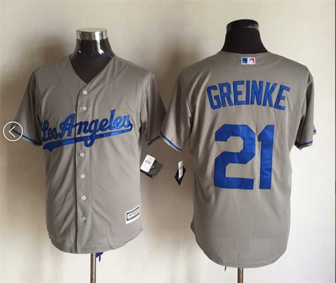 MLB Los Angeles Dodgers #21 Greinke Grey Majestic Jersey