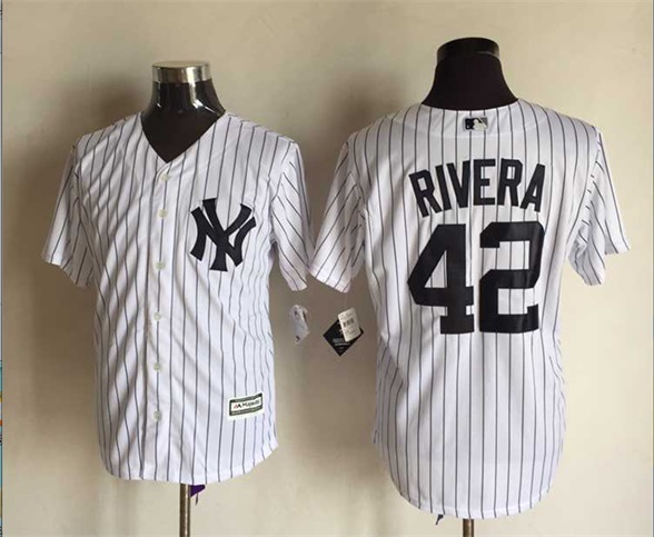 MLB New York Yankees #42 Rivera White Majestic Jersey