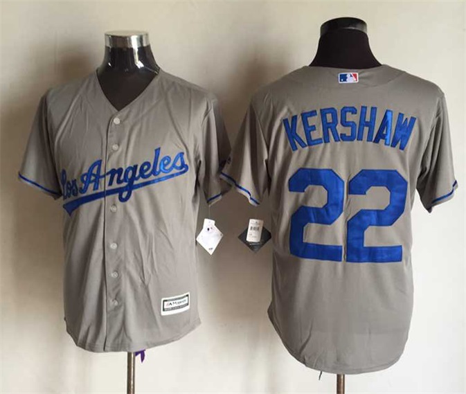 MLB Los Angeles Dodgers #22 Kershaw Grey Majestic Jersey