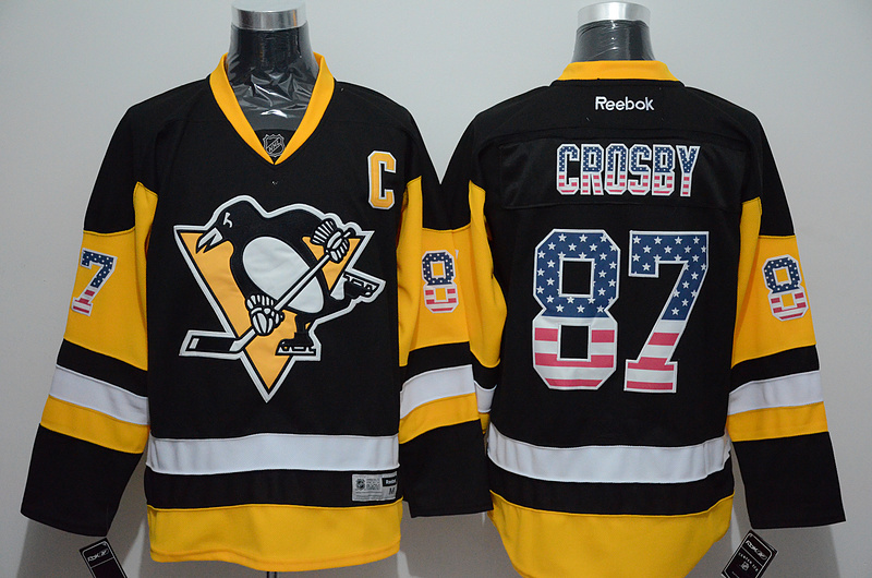 NHL NHL Pittsburgh Penguins #87 Crosby USA Flag Jersey