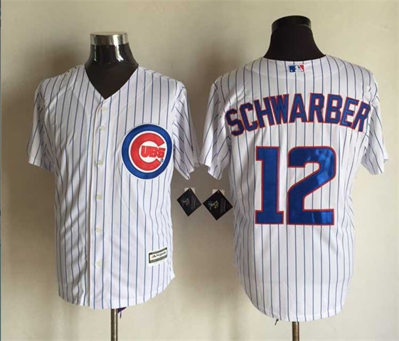 MLB Chicago Cubs #12 Schwarber White Majestic Jersey