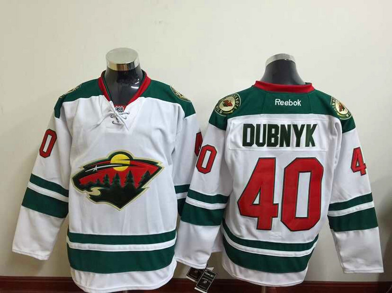 NHL Minnesota Wild #40 Dubnyk White Jersey