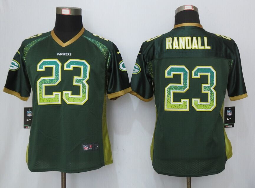 Women  NEW Nike Green Bay Packers 23 Randall Drift Fashion Green Elite Jerseys