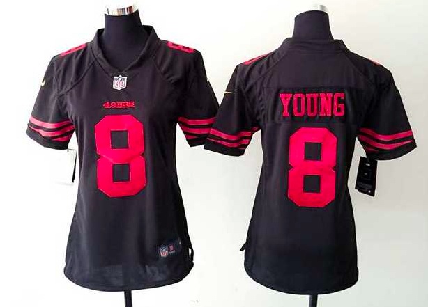 Nike San Francisco 49ers #8 Young Black Alternate Women Jersey