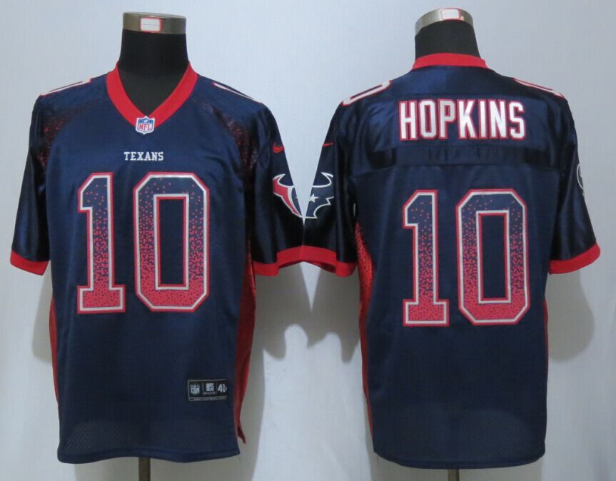 New Nike Houston Texans 10 Hopkins Drift Fashion Blue Elite Jerseys