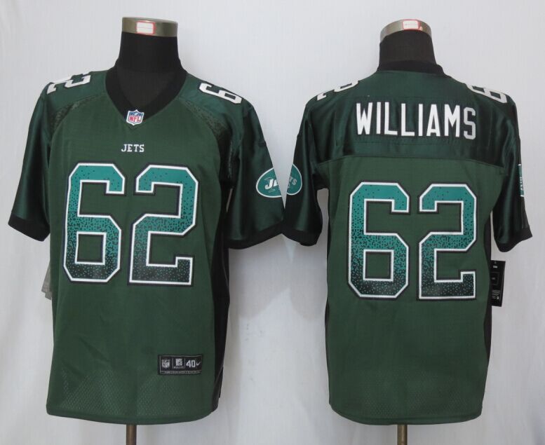 New Nike New York Jets 62  Williams Drift Fashion Green Elite Jerseys