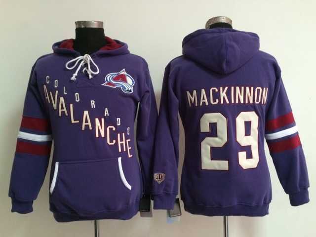 NHL Colorado Avalanche #29 Mackinnon Purple Women Hoodie
