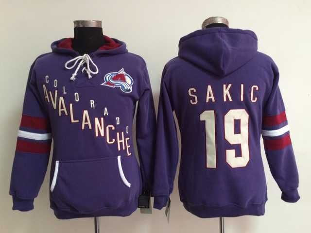 NHL Colorado Avalanche #19 Sakic Purple Women Hoodie