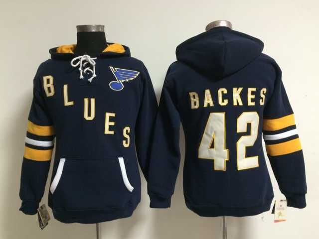 NHL St.Louis Blues #42 Backes D.Blue Women Hoodie