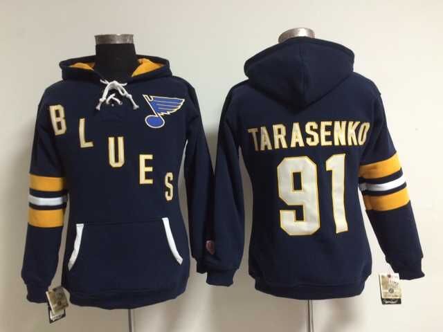 NHL St.Louis Blues #91 Tarasenko D.Blue Women Hoodie