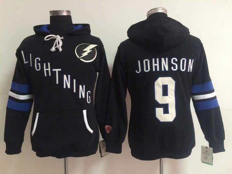 NHL Tampa Bay Lightning #9 Johnson Black Women Hoodie