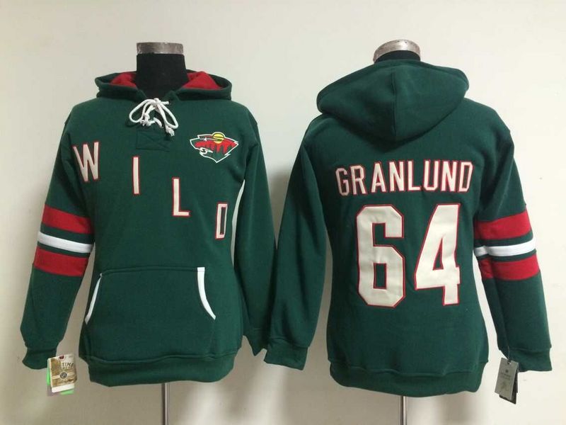 Women NHL Minnesota Wild #64 Granlund Green Hoodie
