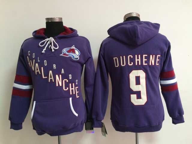 NHL Colorado Avalanche #9 Duchene Purple Women Hoodie