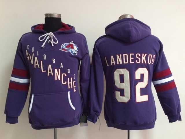 NHL Colorado Avalanche #92 Landeskog Purple Women Hoodie