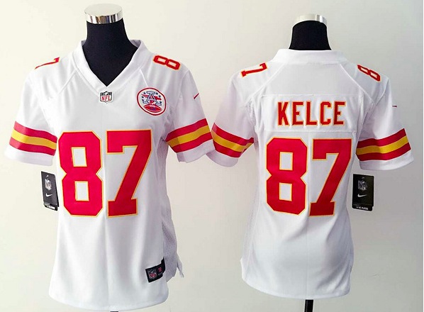 Womens Kansas City Chiefs #87 Kelce White Jersey