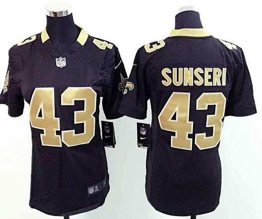 Womens Nike New Orleans Saints #43 Sunseri Black Jersey