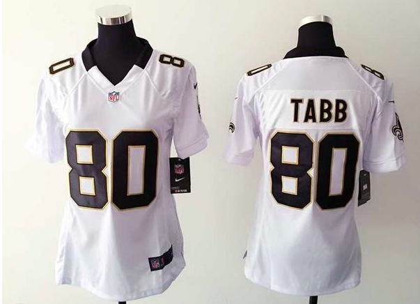 Womens Nike New Orleans Saints #80 Tabb White Jersey