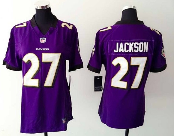 Womens Nike Baltimore Ravens #27 Jackson Purple Jersey