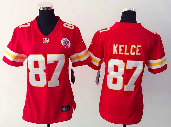 Womens Kansas City Chiefs #87 Kelce Red Jersey