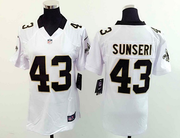 Womens Nike New Orleans Saints #43 Sunseri White Jersey