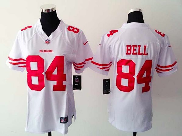 Womens Nike San Francisco 49ers #84 Bell White Jersey