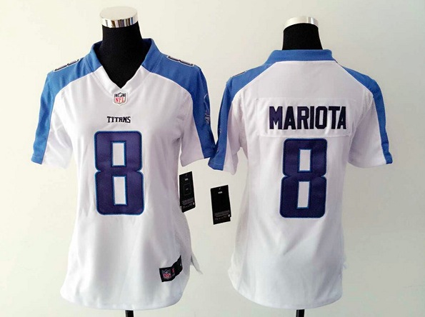 Women Nike Tennessee Titans #8 Mariota White Jersey