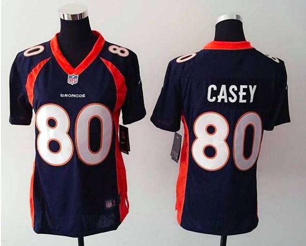 Womens Nike Denver Broncos #80 Casey Blue Jersey