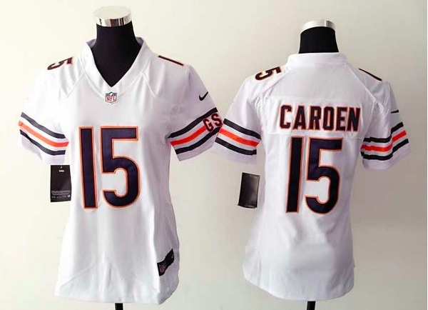 Womens Nike Chicago Bears #15 Caroen White Jersey