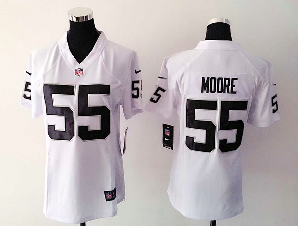 Womens Nike Oakland Raiders #55 Moore White Jersey