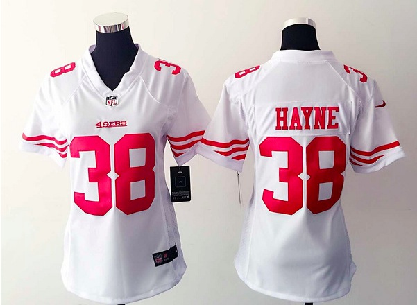 Women Nike San Francisco 49ers #38 Hayne White Jersey