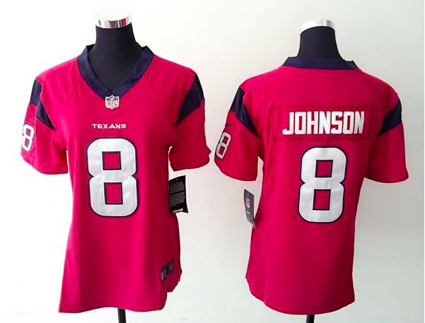 Womens Houston Texans #8 Johnson Red Jersey