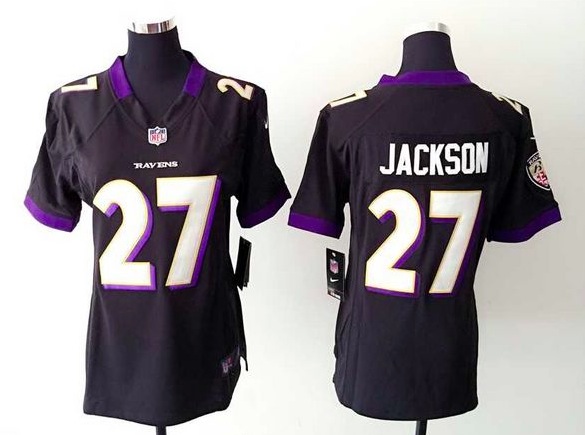 Womens Nike Baltimore Ravens #27 Jackson Black Jersey