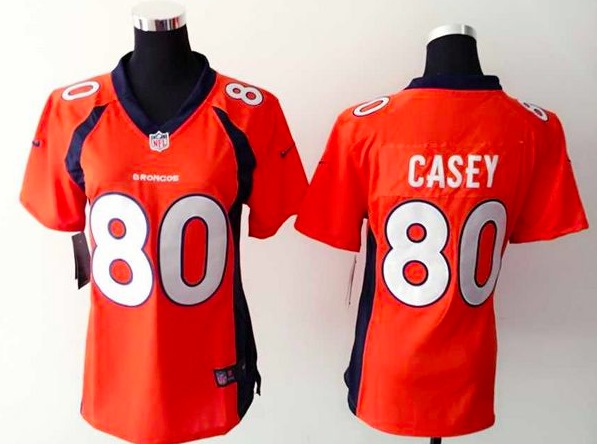 Womens Nike Denver Broncos #80 Casey Orange Jersey