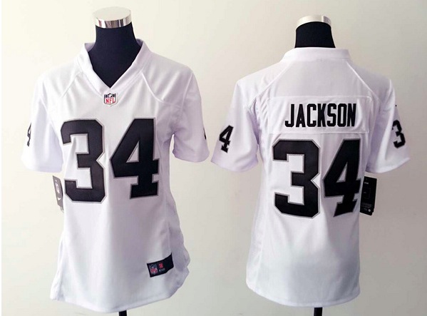 Nike Oakland raiders #34 Jackson Womens White Jersey